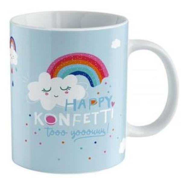 Zaubertasse - Regenbogen - Happy Konfetti tooo yooouuu!