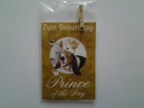 Zum Geburtstag Prince of the Day - mini Doppelkarte - 5.5cm x 7.5cm