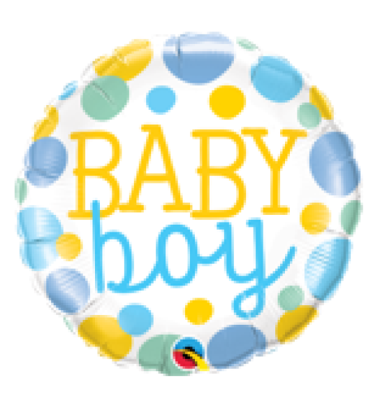 Baby Boy Dots Star - Folienballon 45 cm ungefüllt