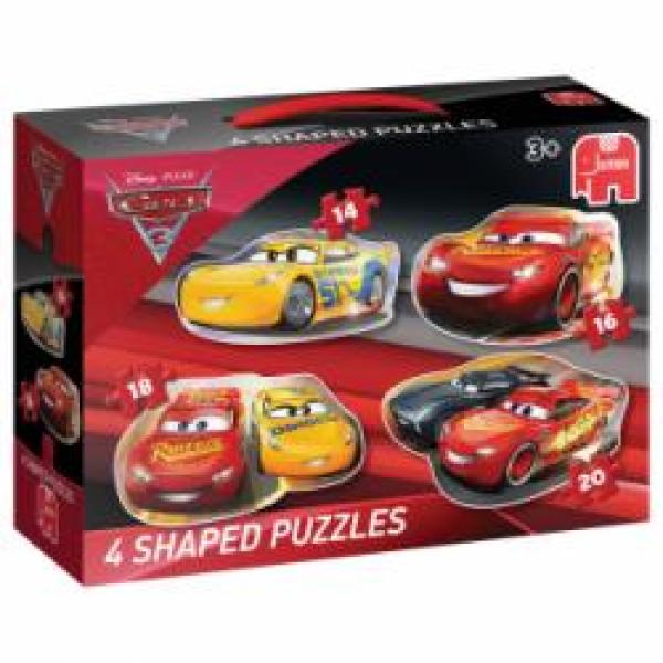 Cars 3 - Puzzle , 4 Konturen-Puzzles in einem, 14/16/18 und 20 Teile