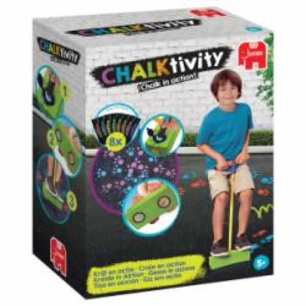 CHALKtivity Hüpfstab verstellbar, mit 8 Päckchen Kreidepulver, ab 5 Jahren