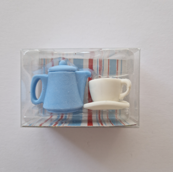 Radierer - Coffee-Time 2er Set - weiss + blau