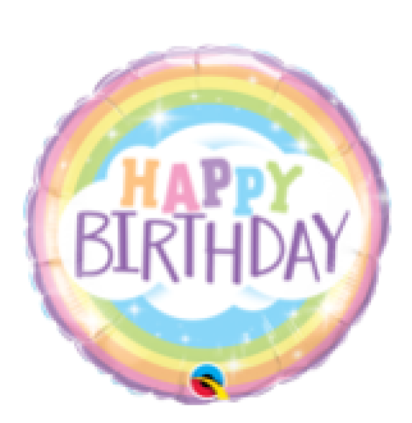 Happy Birthday Rainbow - Folienballon 45 cm ungefüllt