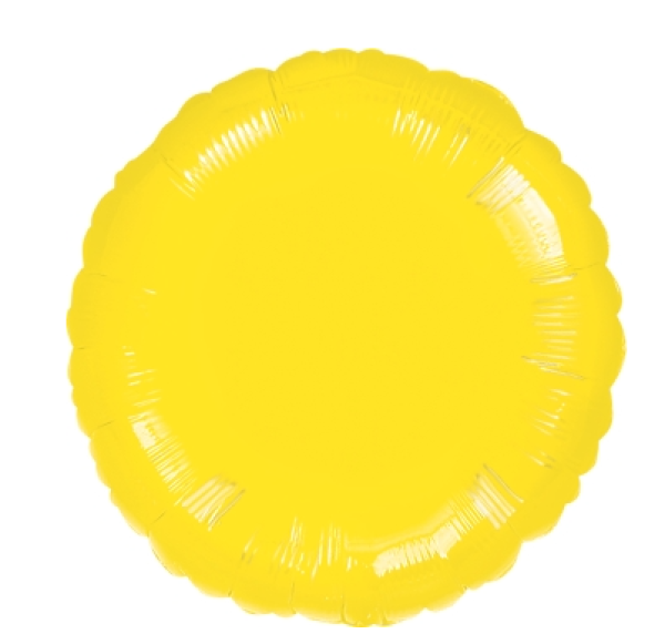 Rund - gelb - Folienballon 45 cm ungefüllt
