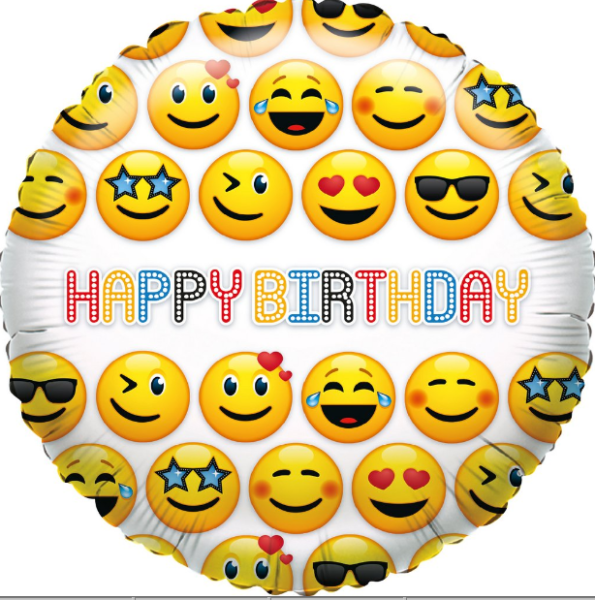 Happy Birthday What`s Smiley - Folienballon 45 cm ungefüllt