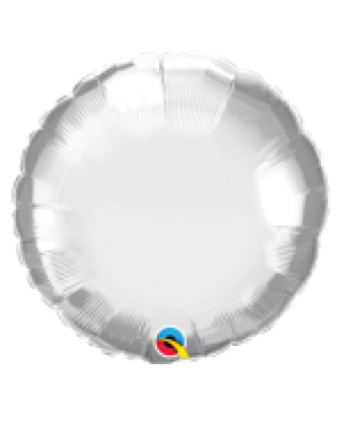 Chrome Silver rund - silber - Folienballon 45 cm ungefüllt