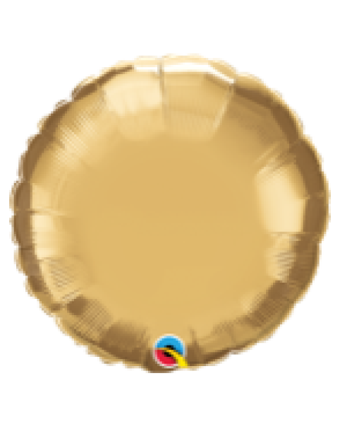 Chrome Gold rund - gold - Folienballon 45 cm ungefüllt