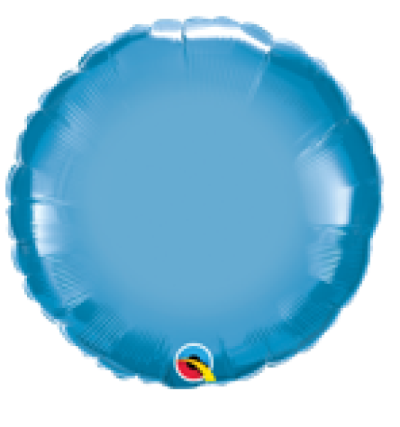 Chrome Blue rund - blau - Folienballon 45 cm ungefüllt