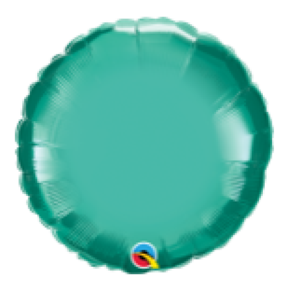 Chrome Green rund - grün - Folienballon 45 cm ungefüllt