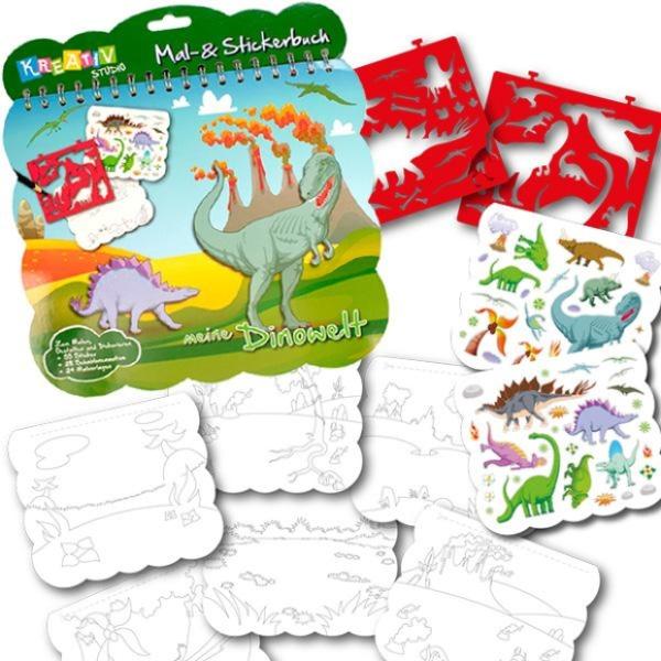 Kreativ Spass - Mal- und Stickerbuch - meine Dinowelt