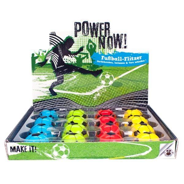 power now - Fußball-Flitzer mit Rückzugmotor 4,0 cm, 4-fach sortiert