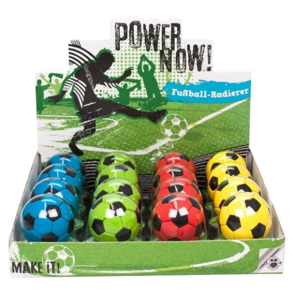 power now - Fußball-Radierer 3,3 cm, 4-fach sortiert