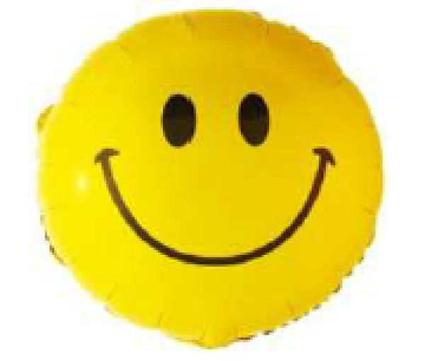 Smiley - gelb - Folienballon 45 cm ungefüllt