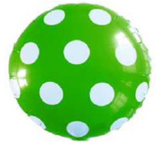 Dots - Punkte weiss - apfelgrün - Folienballon 45 cm ungefüllt