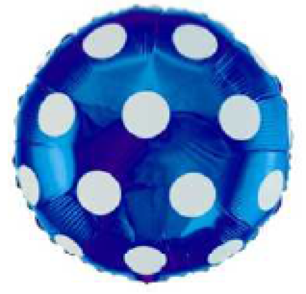 Dots - Punkte weiss - blau - Folienballon 45 cm ungefüllt