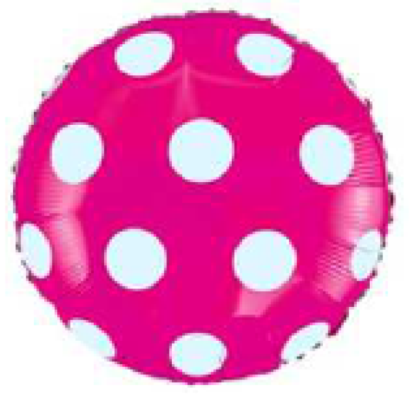 Dots - Punkte weiss - pink - Folienballon 45 cm ungefüllt