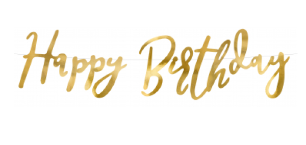 Girlande Banner 16.5 x 62 cm - Happy Birthday gold