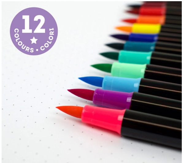 Brush Marker - Set mit 12 Pinselmarkern