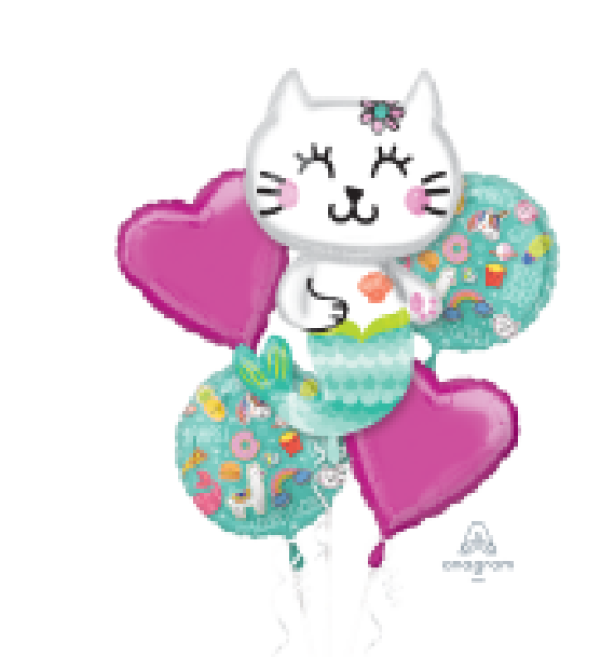 Bouquet Folienballon mit fünf Ballons 38-80 cm Hello Kitty und Freunde - ungefüllt