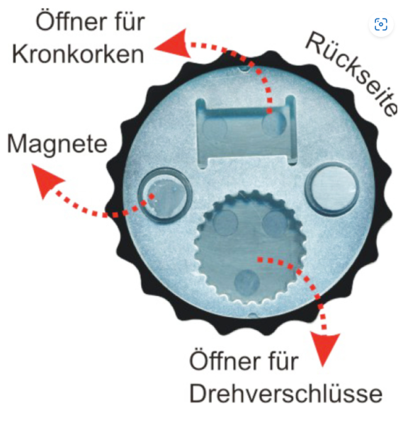 Magnet mit Flaschenöffner 8cm - FEIERABEND - ist die Arbeit nun geschafft, wird schnell ein Bierchen aufgemacht