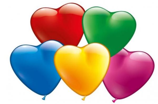Herzballon 15 cm assortiert standart - 1 Beutel - 10 Stück