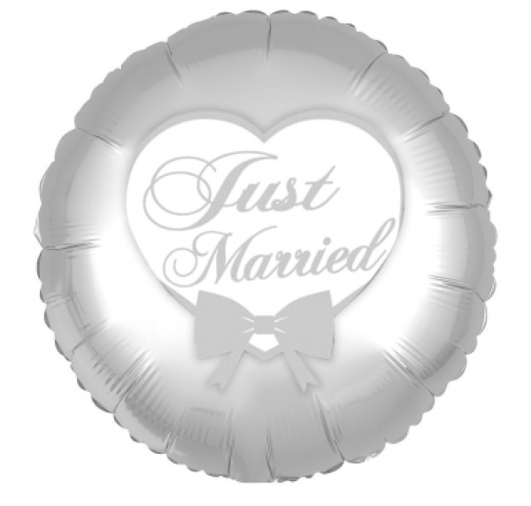 Just Married - silber - Folienballon 45 cm ungefüllt