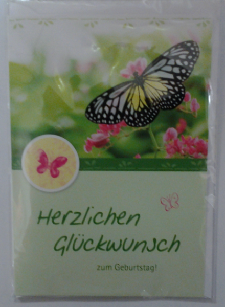 Herzlichen Glückwunsch zum Geburtstag - Doppelkarte A6 mit Couvert