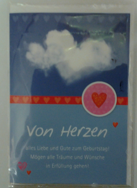 Von Herzen alles Liebe und Gute zum Geburtstag! Mögen alle Träume und Wünsche in Erfüllung gehen - Doppelkarte A6 mit Couvert