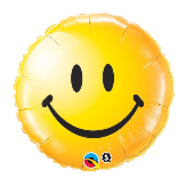 Smiley  - gelb - Folienballon 45 cm ungefüllt