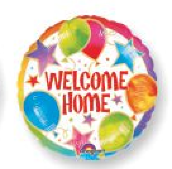 Welcome Home - bunt - Folienballon 45 cm ungefüllt