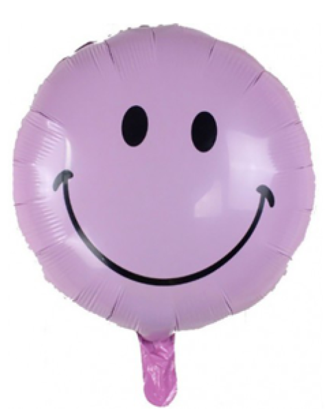 Smiley Face - pink - Folienballon 45 cm ungefüllt