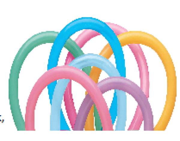 Ø 7.5cm / 127cm Modellierballon - Lebhaft-Mischung Vibrant - 1 Beutel - 5 Stück