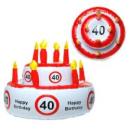Aufblasbare Geburtstagstorte 40er