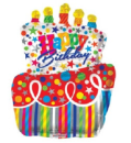 Happy Birthday Torte - Folien Ballonfigur 91 cm ungefüllt