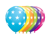Sterne gross - Tropenfarben - Ballon 30 cm - 1 Beutel - 5 Stück