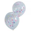 Ballon 31 cm - klar mit Confetti - 1 Beutel - 5 Stück