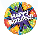 Happy Birthday bunt - Folienballon 18 cm luftgefüllt